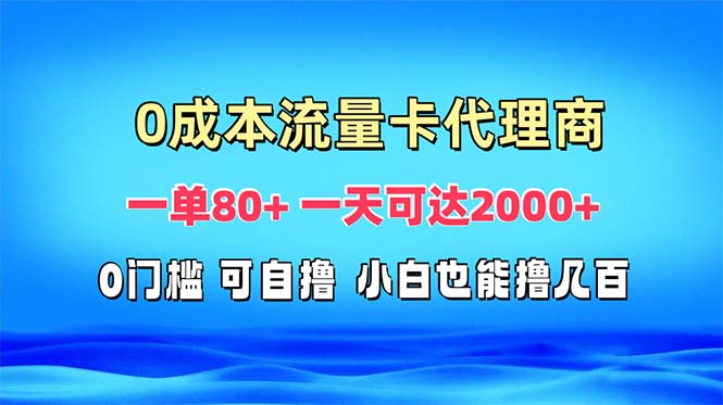 免费流量卡代理一单80+ 一天可达2000+-创薯资源