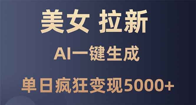 美女暴力拉新，通过AI一键生成，单日疯狂变现5000+，纯小白一学就会！-创薯资源