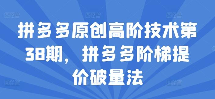 拼多多原创高阶技术第38期，拼多多阶梯提价破量法-创薯资源