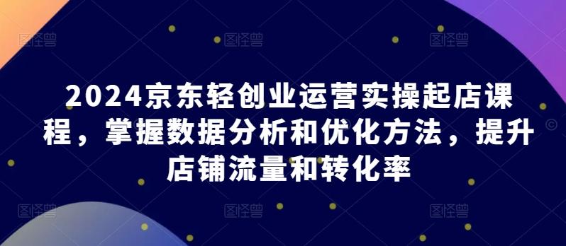 2024京东轻创业运营实操起店课程，掌握数据分析和优化方法，提升店铺流量和转化率-创薯资源