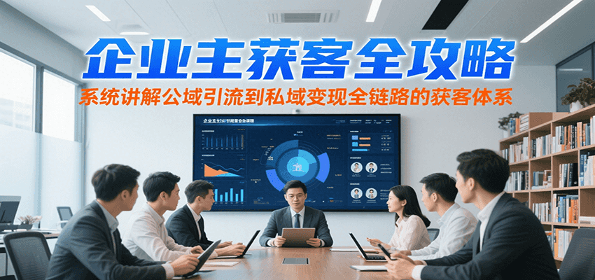 企业主获客全攻略，系统讲解公域引流到私域变现全链路的获客体系-创薯资源