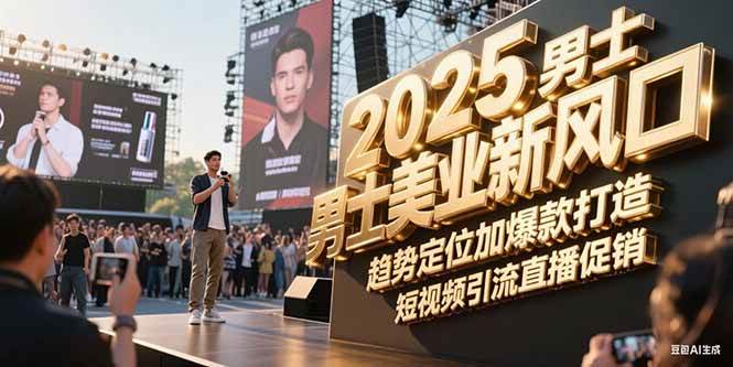 2025男士美业新风口，趋势定位加爆款打造，短视频引流直播促销-创薯资源
