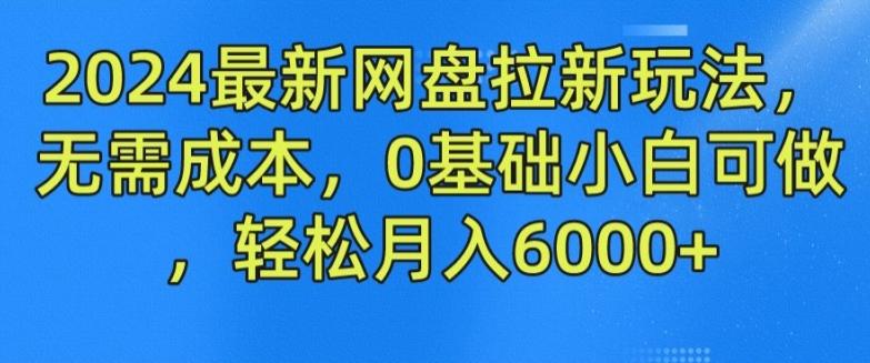 2024最新网盘拉新玩法，无需成本，0基础小白可做，轻松月入6000+【揭秘】-创薯资源