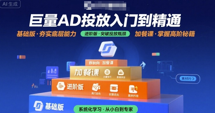巨量AD投放入门到精通，基础版+进阶版+加餐课-创薯资源