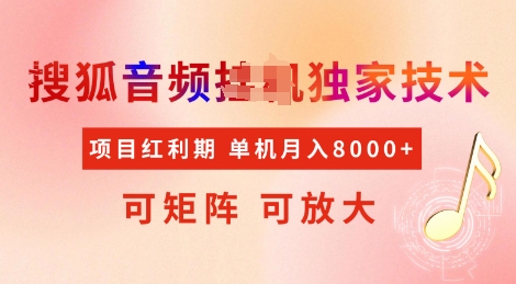 全网首发搜狐音频挂JI独家技术，项目红利期，可矩阵可放大，稳定月入8k【揭秘】-创薯资源
