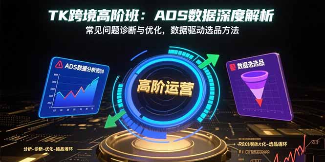 TK跨境高阶班：ADS数据深度解析，常见问题诊断与优化，数据驱动选品方法-创薯资源
