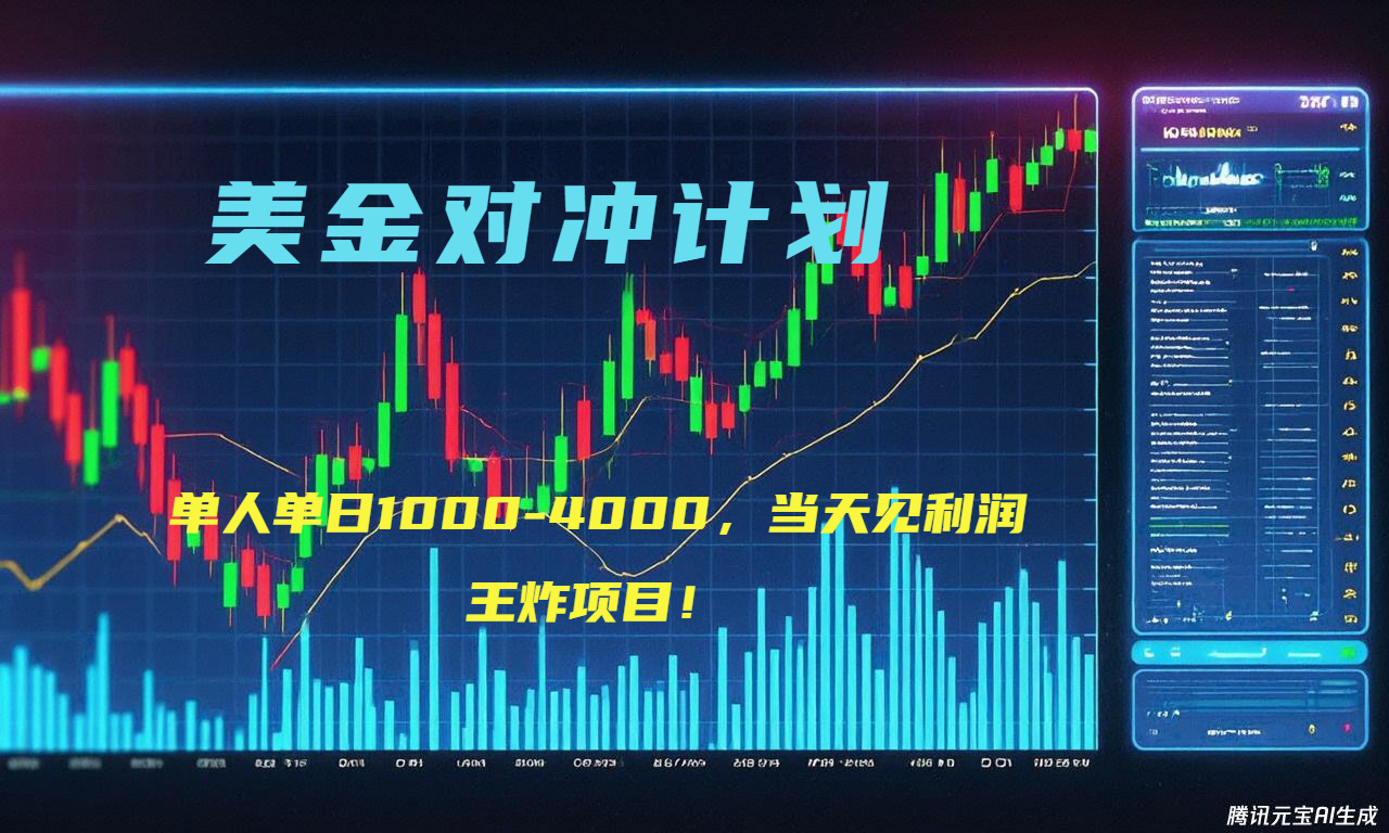 2025年最暴力项目“美金先登计划”最新最强对冲战法，每日实际收益1K-4K-创薯资源