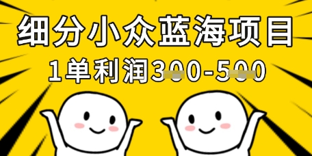 细分小众蓝海项目，一单利润3张，每月收入稳定过1w+-创薯资源