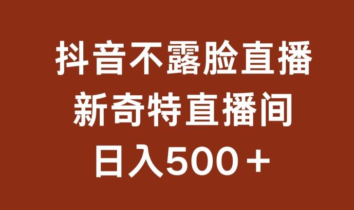 不露脸挂机直播，新奇特直播间，日入500+【揭秘】-创薯资源