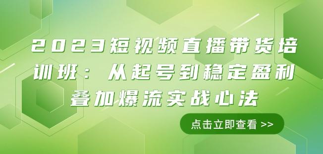 2023短视频直播带货培训班：从起号到稳定盈利叠加爆流实战心法（11节课）-创薯资源