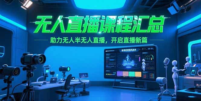 无人直播课程汇总，含非实时防风技术，助力无人半无人直播，开启直播新篇-创薯资源
