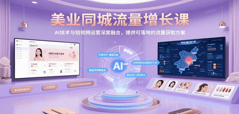 美业同城流量增长课，AI技术与短视频运营深度融合，提供可落地的流量获取方案-创薯资源