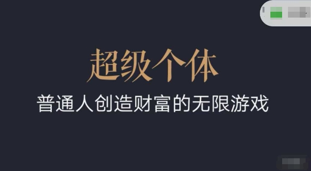超级个体2024-2025翻盘指南，普通人创造财富的无限游戏-创薯资源