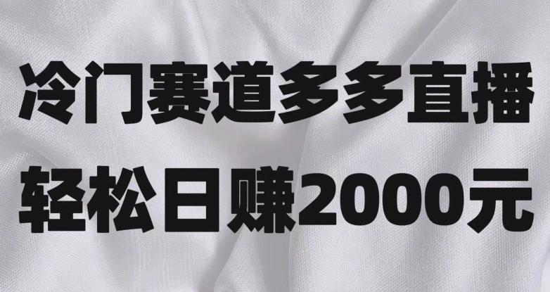 冷门赛道拼多多直播，简单念稿子，日收益2000＋【揭秘】-创薯资源