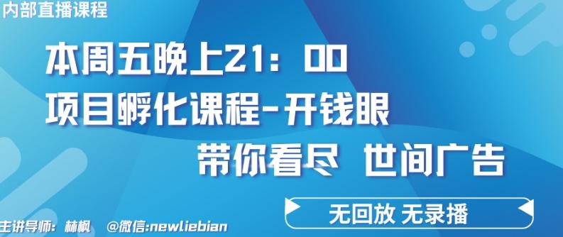 4.26日内部回放课程《项目孵化-开钱眼》赚钱的底层逻辑【揭秘】-创薯资源