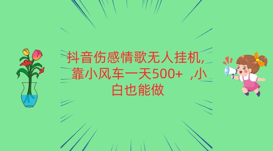 抖音伤感情歌无人挂机 靠小风车一天500+ 小白也能做-创薯资源