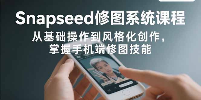 Snapseed修图系统课程：从基础操作到风格化创作，掌握手机端修图技能-创薯资源