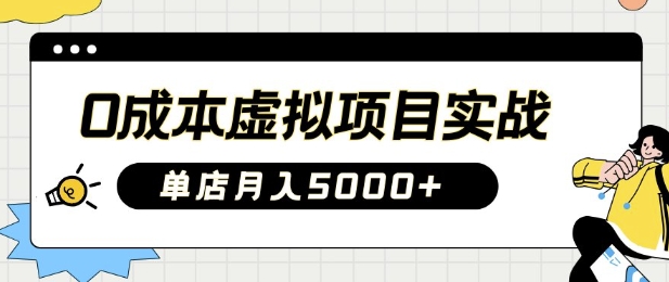 0成本虚拟项目实战手把手教你落地，单店月入5k-创薯资源