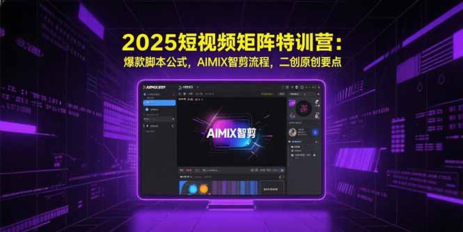 2025短视频矩阵特训营：爆款脚本公式，AIMIX智剪流程，二创原创要点-创薯资源