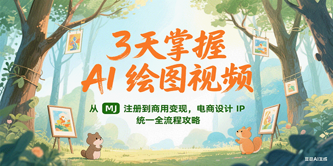 3天掌握AI绘图视频，从MJ 注册到商用变现，电商设计IP统一全流程攻略-创薯资源