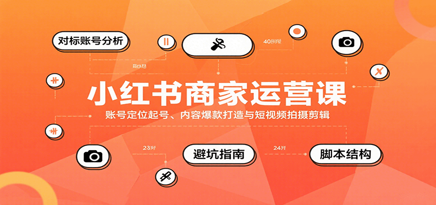 小红书商家运营课，账号定位起号、内容爆款打造与短视频拍摄剪辑-创薯资源