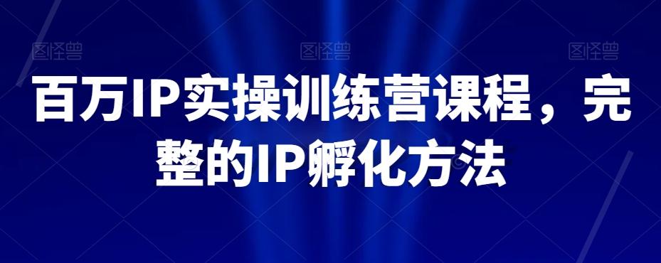 百万IP实操训练营课程，完整的IP孵化方法-创薯资源