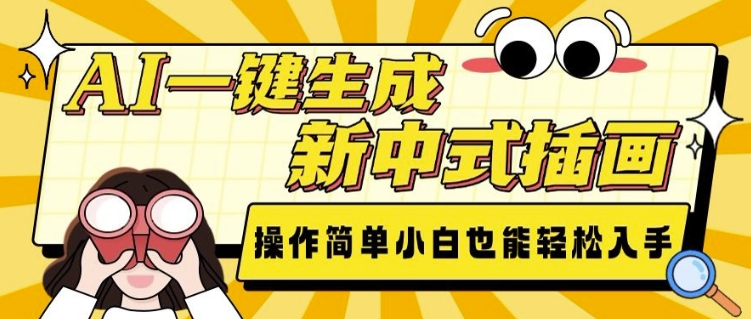 AI一键生成新中式插画， 操作简单，小白也能轻松入手-创薯资源