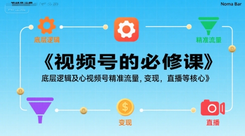 视频号的必修课，视频号的底层逻辑及核心视频号精准流量，变现，直播等核心-创薯资源