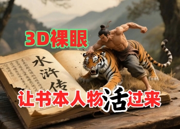 书本人物裸眼3D视频，新的玩法，流量超猛，保姆级教程-创薯资源