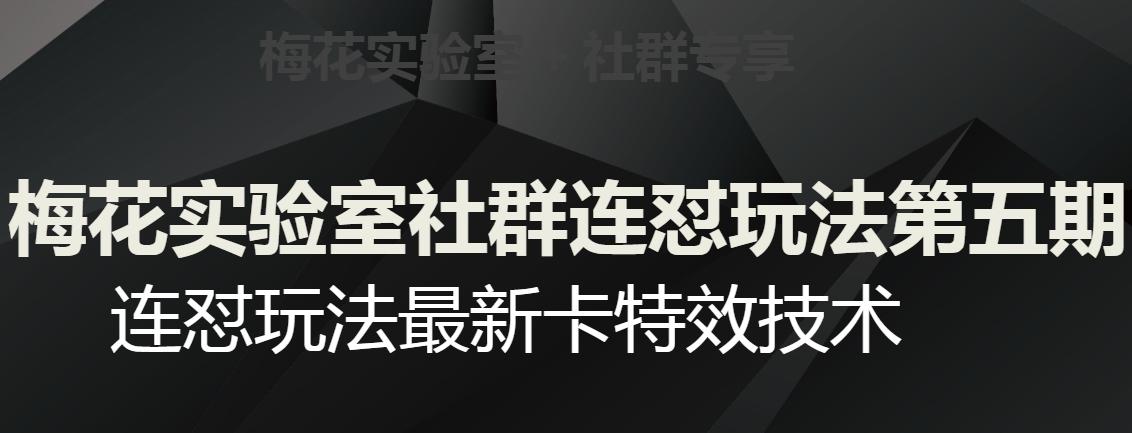 梅花实验室社群连怼玩法第五期，视频号连怼玩法最新卡特效技术-创薯资源