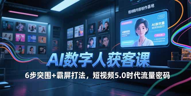 AI数字人获客课，6步突围+霸屏打法，短视频5.0时代流量密码-创薯资源