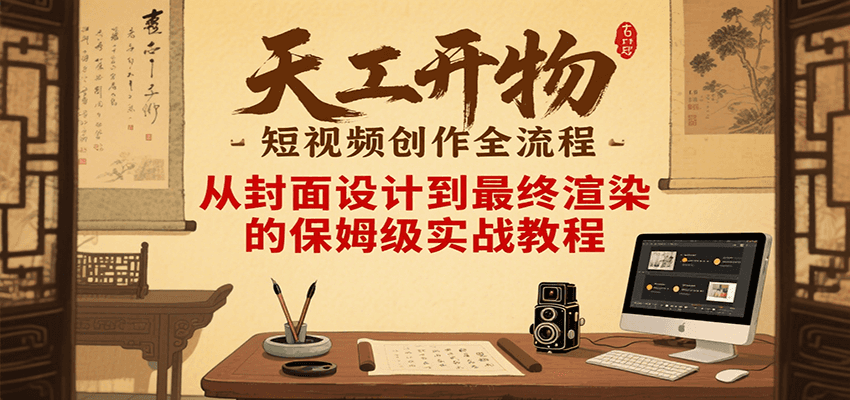 天工开物短视频创作全流程，从封面设计到最终渲染的保姆级实战教程-创薯资源