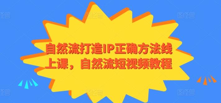 自然流打造IP正确方法线上课，自然流短视频教程-创薯资源