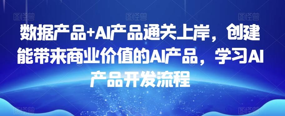 数据产品+AI产品通关上岸，创建能带来商业价值的AI产品，学习AI产品开发流程-创薯资源