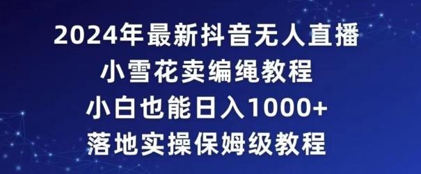 2024年抖音最新无人直播小雪花卖编绳项目，小白也能日入1000+落地实操保姆级教程【揭秘】-创薯资源