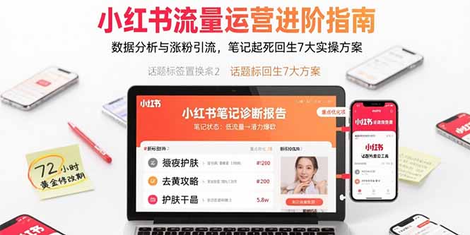 小红书流量运营进阶指南，数据分析与涨粉引流，笔记起死回生7大实操方案-创薯资源