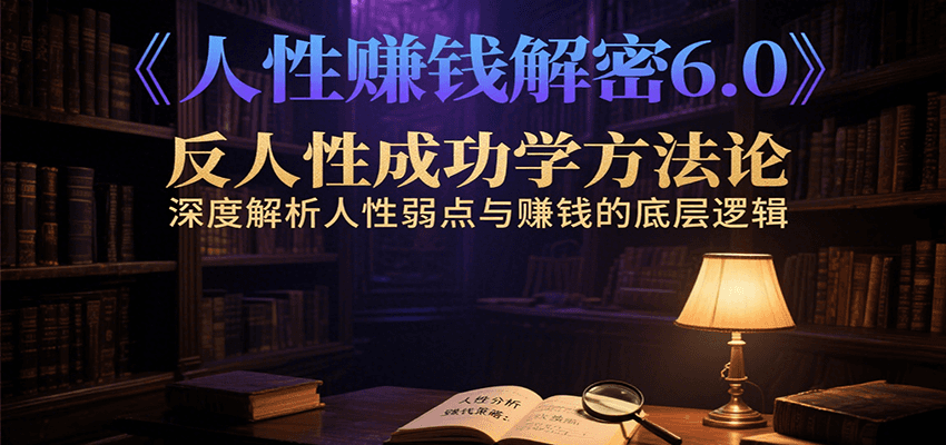 人性赚钱解密6.0，反人性成功学方法论，深度解析人性弱点与赚钱的底层逻辑-创薯资源