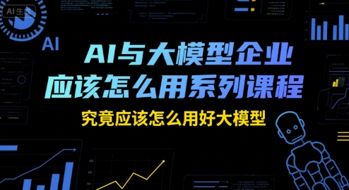 AI与大模型企业应该怎么用系列课程，究竟应该怎么用好大模型-创薯资源