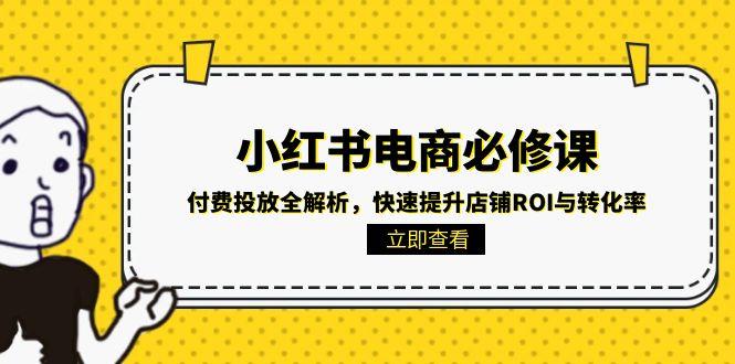 小红书电商必修课：付费投放全解析，快速提升店铺ROI与转化率-创薯资源