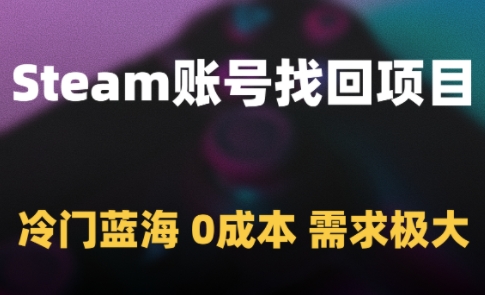 Steam账号找回项目，冷门蓝海，0成本，需求极大-创薯资源
