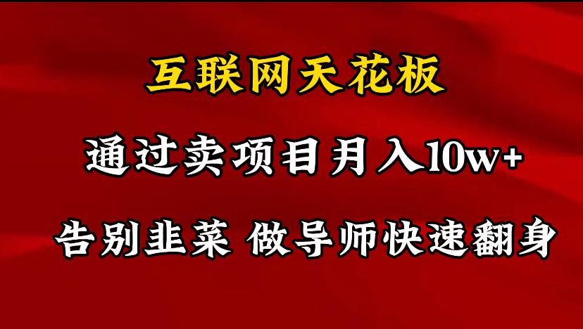 导师训练营互联网的天花板，让你告别韭菜，通过卖项目月入10w+，一定要…-创薯资源