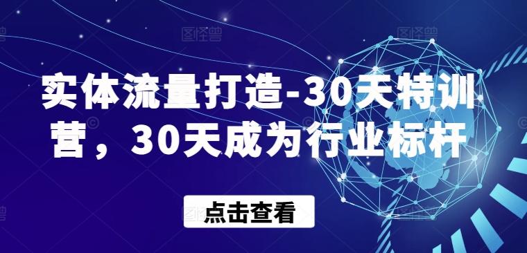 实体流量打造-30天特训营，30天成为行业标杆-创薯资源