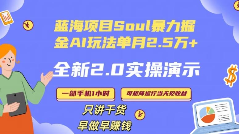Soul怎么做到单月变现25000+全新2.0AI掘金玩法全程实操演示小白好上手【揭秘】-创薯资源