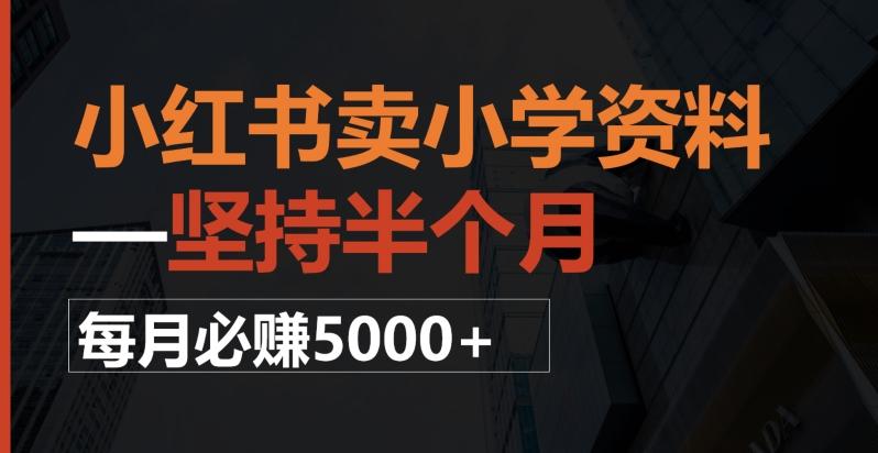 小红书卖小学资料，一坚持半个月，每月必赚5000+-创薯资源