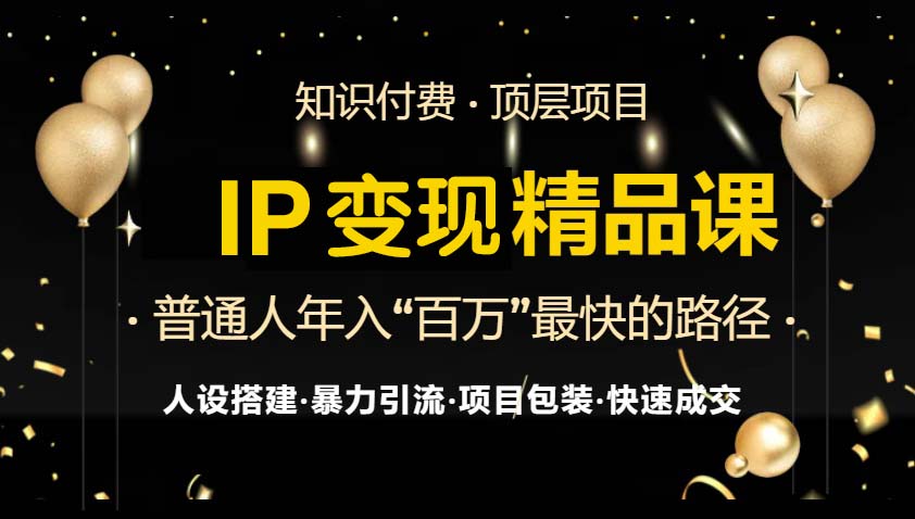 IP变现最新精品课程，知识付费全流程+最强引流术+小白避坑指南-创薯资源