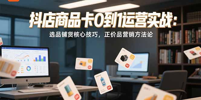 抖店商品卡0到1运营实战：选品铺货核心技巧，正价品营销方法论-创薯资源