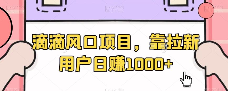滴滴风口项目，靠拉新用户日赚1000+-创薯资源