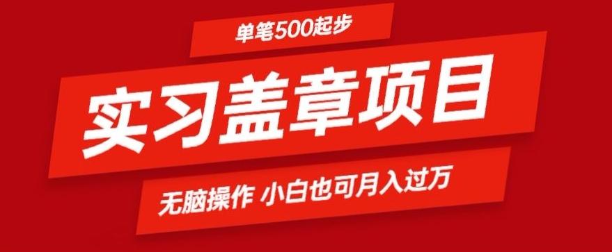 实习代盖章项目一单500起普通人可落地项目小白也可轻易上手-创薯资源