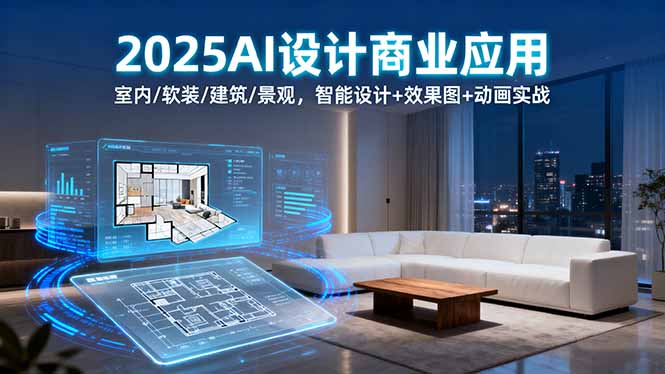 2025AI设计商业应用：室内/软装/建筑/景观，智能设计+效果图+动画实战-创薯资源