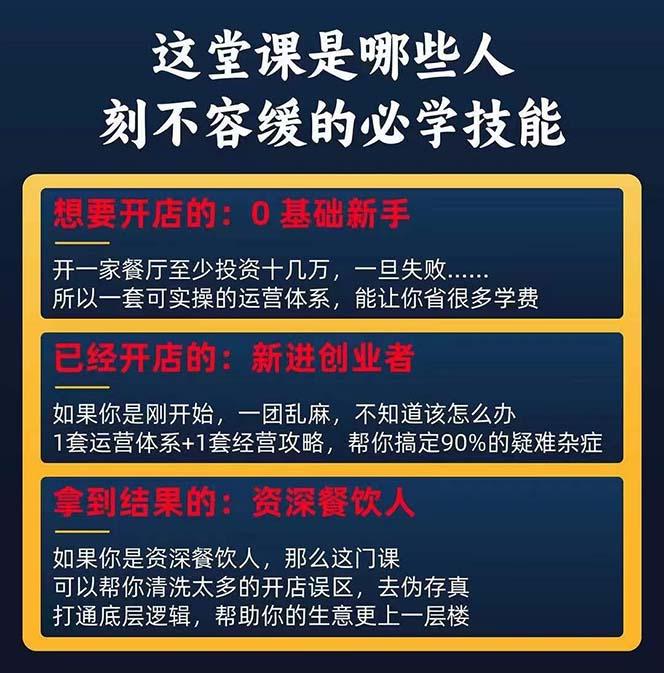 图片[2]-餐饮店盈利实操方法：教你怎样开一家持续能赚钱的餐厅(25节-创薯资源